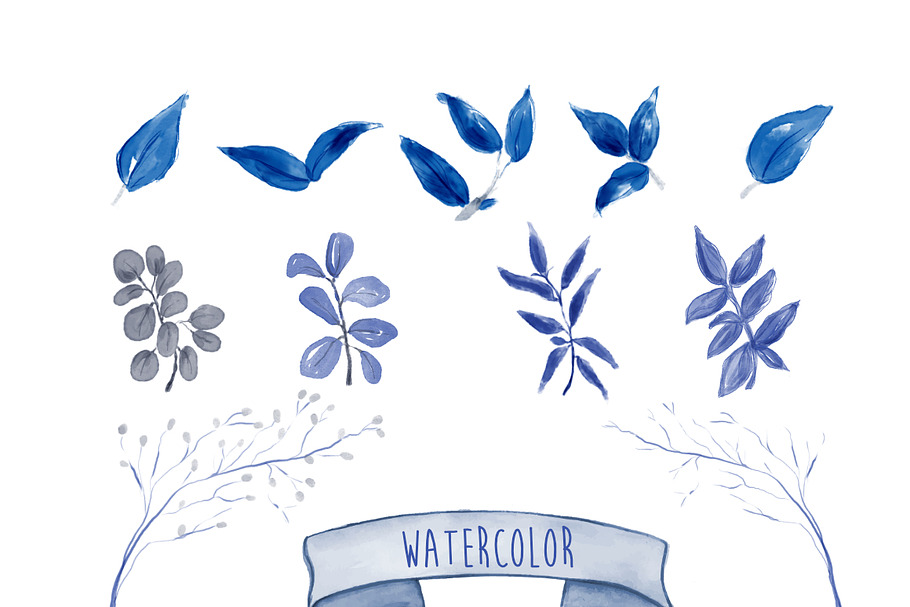 Watercolor Leaves in Illustrations - product preview 8