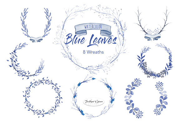 Watercolor Leaves in Illustrations - product preview 1