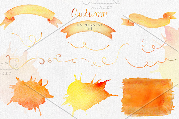 Watercolor Autumn Clipart Colection in Illustrations - product preview 5