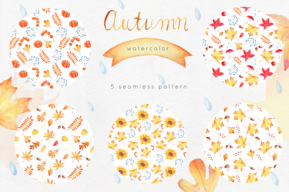 Watercolor Autumn Clipart Colection in Illustrations - product preview 9