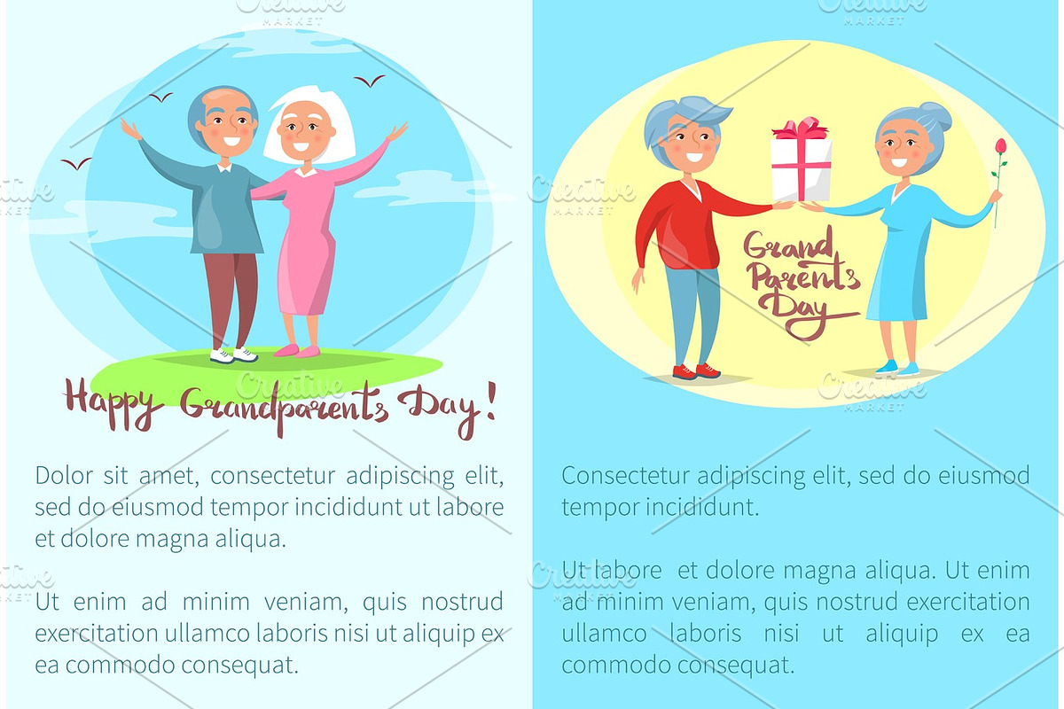 Happy Grandparents Day Posters with Senior Couples in Objects - product preview 8