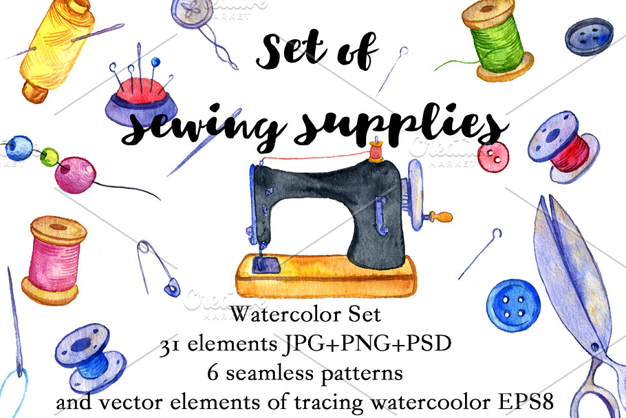 Set of sewing supplies in Objects - product preview 8