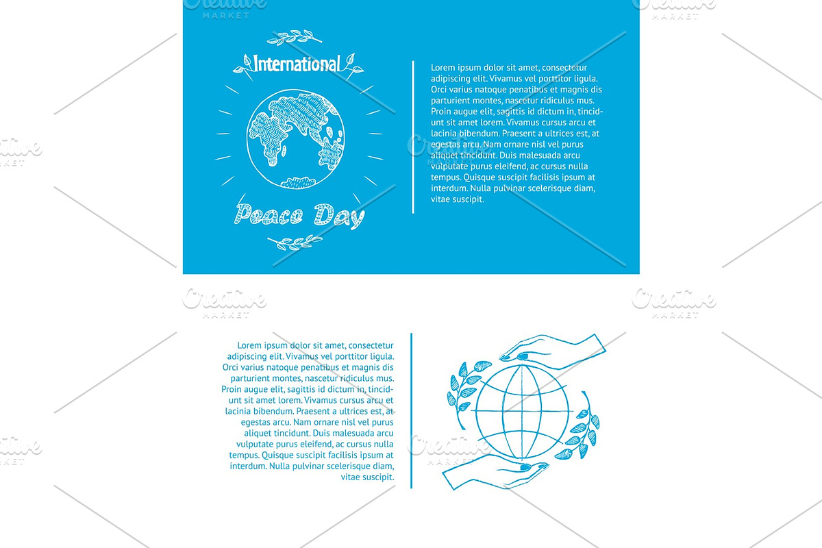 Set of Posters for International Peace Day Vector in Objects - product preview 8