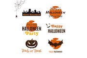 Set of Halloween typographic banners.