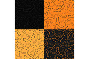 Set of four Halloween backgrounds with bats.