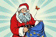 Joyful Santa Claus without gifts