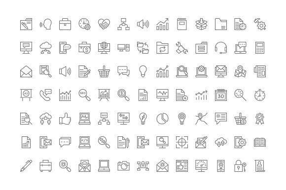 180 Digital Marketing Line Icons  in Marketing Icons - product preview 1