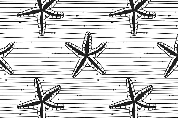 Starfishes set + patterns + cards in Patterns - product preview 3