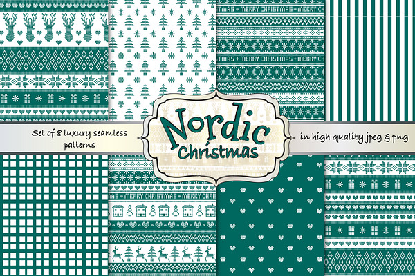Nordic Christmass seamless patterns