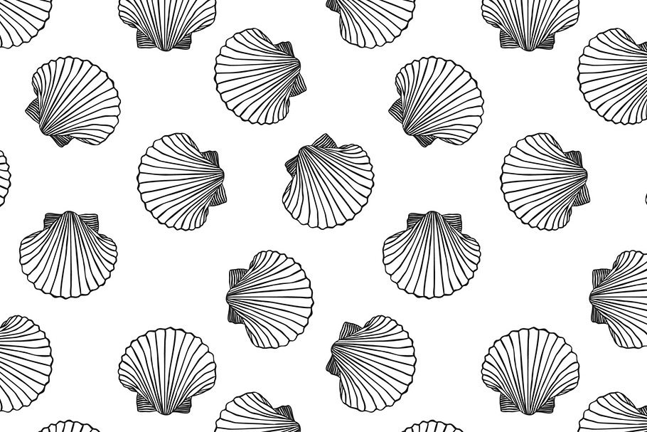 Seashells seamless pattern in Patterns - product preview 8