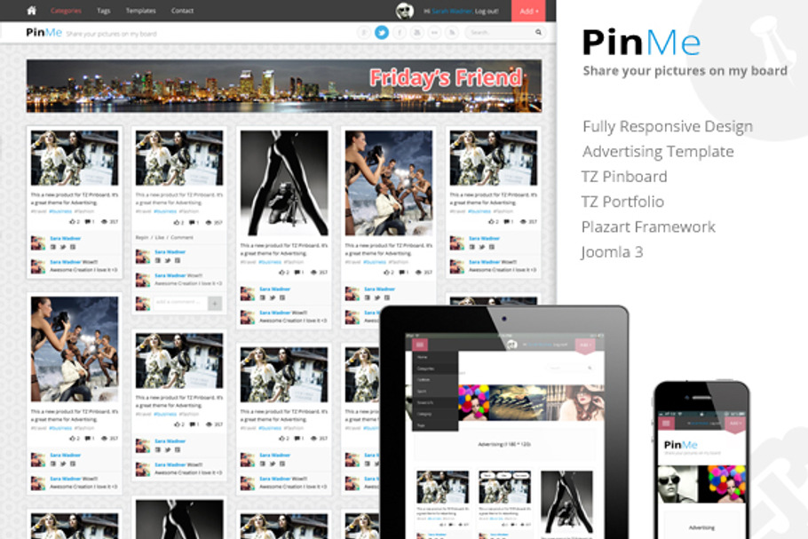 PinMe - Responsive Joomla Template in Joomla Themes - product preview 8