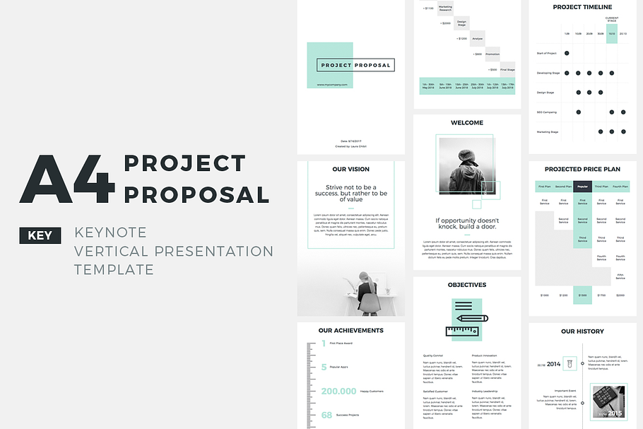 A4 Project Proposal Keynote in Keynote Templates - product preview 8