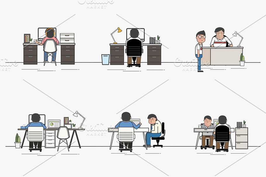Group business people working vector in Illustrations - product preview 8