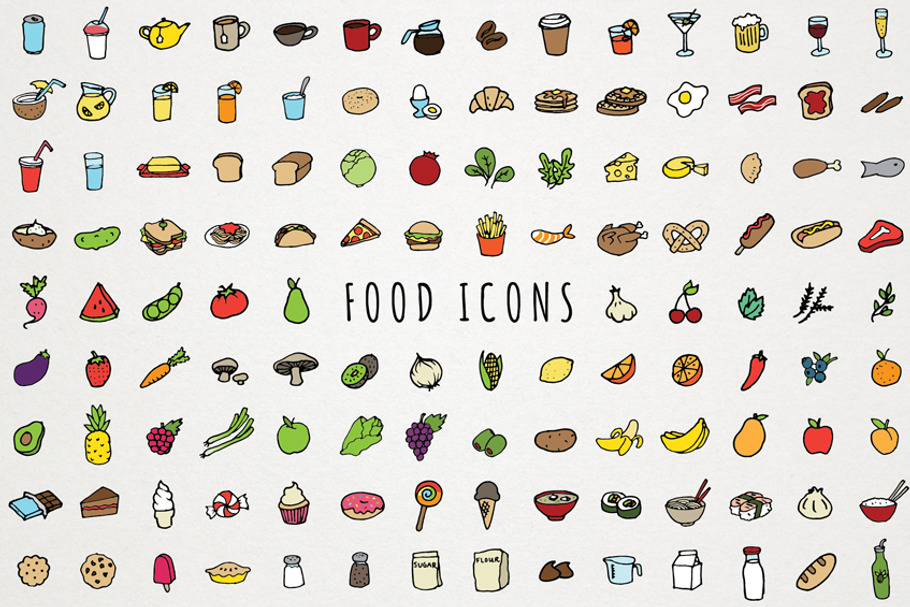 Hand Drawn Food & Drink Icons
