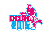 Rugby Player Passing Ball England 20