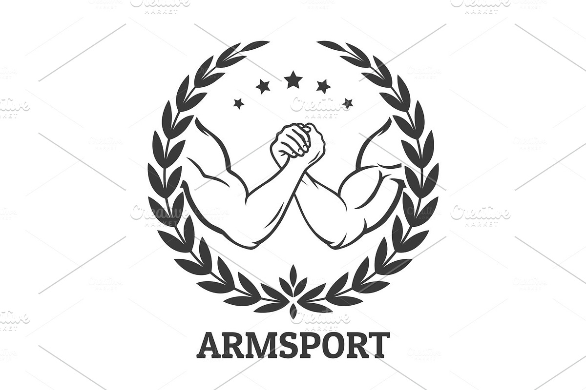 Arm wrestling logo in Illustrations - product preview 8