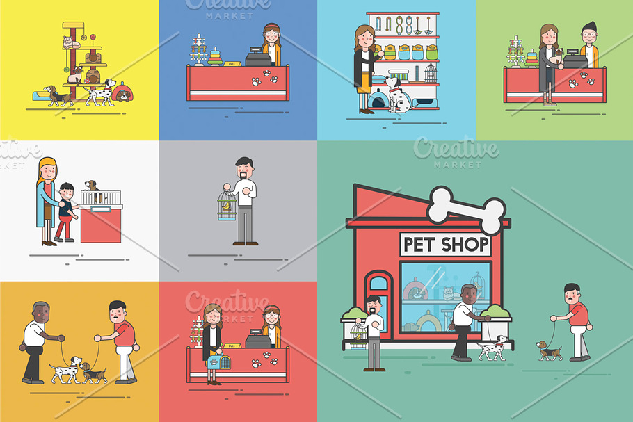 Illustration set of pet shop in Illustrations - product preview 8