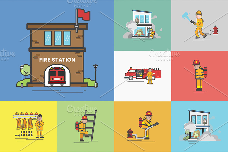 Illustration of firefighter vector in Illustrations - product preview 8