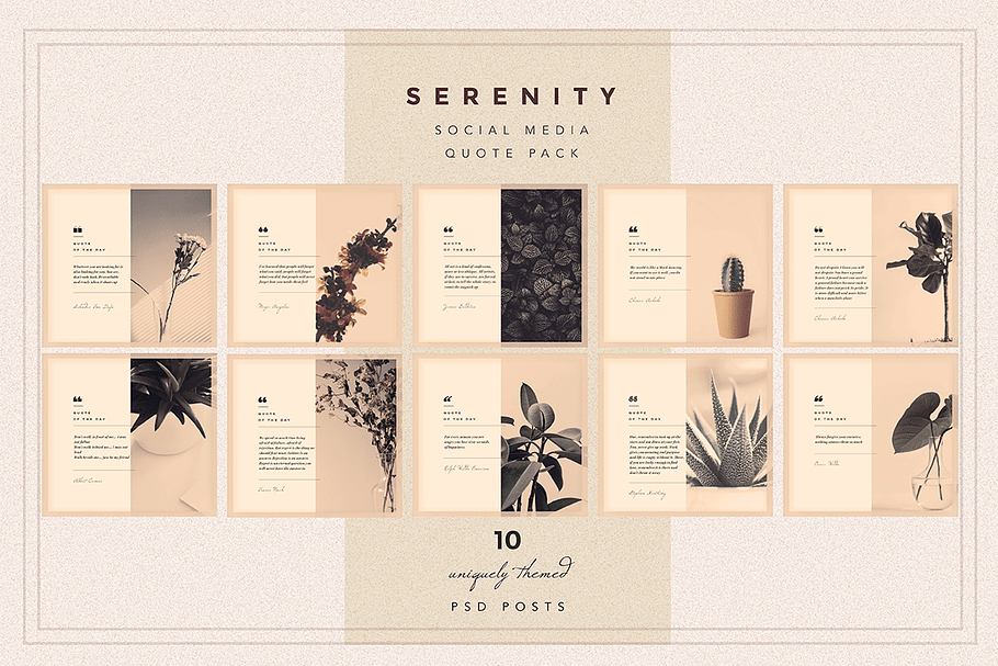 SERENITY Social Media Quote pack in Instagram Templates - product preview 8