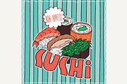 Food poster with Sushi