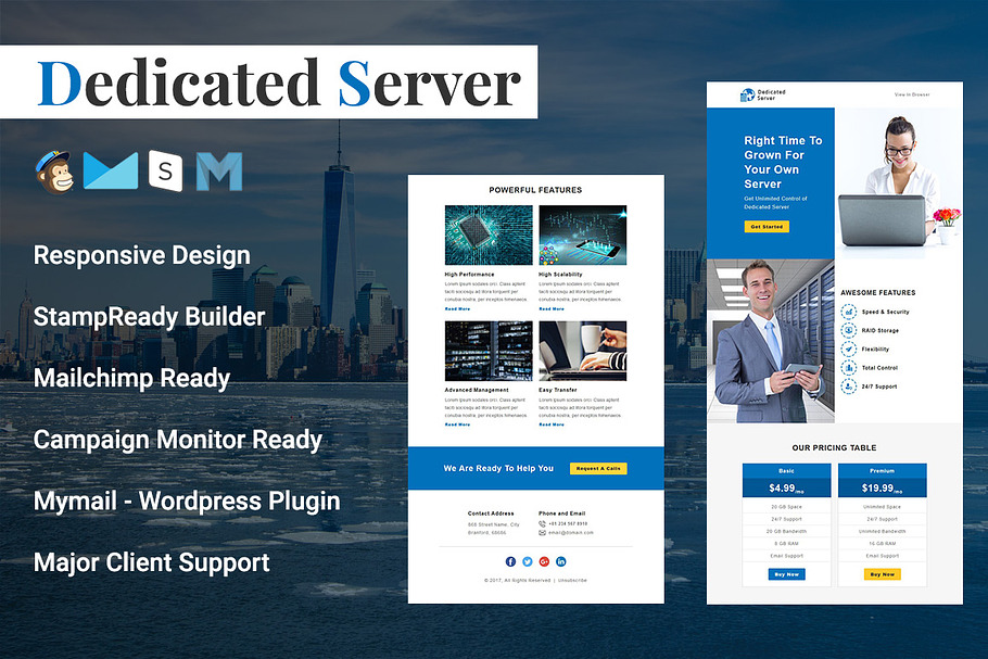 Dedicated Server - Responsive Email in Mailchimp Templates - product preview 8