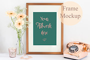 Rose Gold Frame Mockup with peach