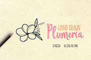 Hand Drawn Plumeria
