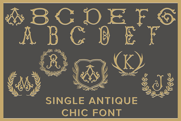 Single Antique Chic in Display Fonts - product preview 4