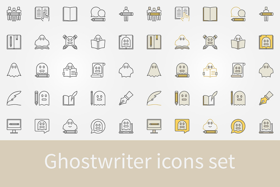 Ghostwriter icons set in Graphics - product preview 8
