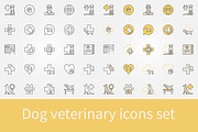 Dog veterinary icons set