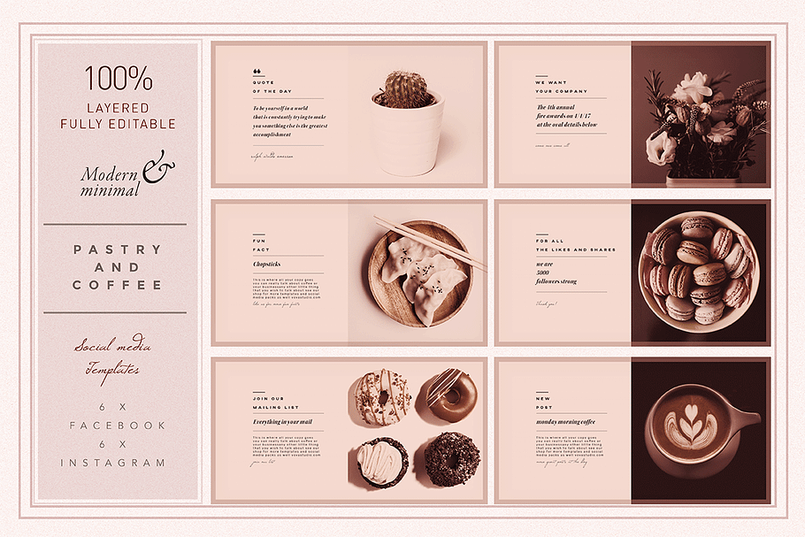 PASTRY & COFFEE Socialmedia Template in Facebook Templates - product preview 8