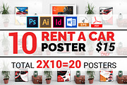 10 Rent A Car Posters Bundle