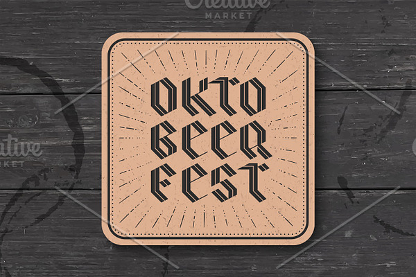 Coaster with lettering for Oktoberfest Beer Festival