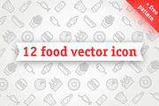 Food vector icons. Free Pattern!