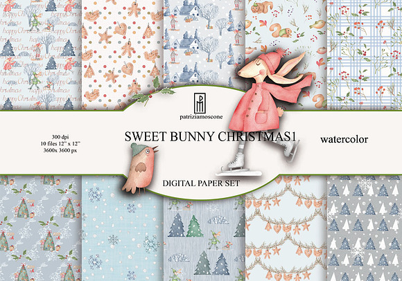 SWEET BUNNY CHRISTMAS in Illustrations - product preview 7