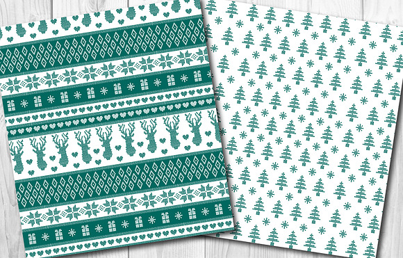 Nordic Christmass seamless patterns in Patterns - product preview 1