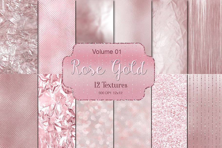 Rose gold Digital paper vol 1 in Textures - product preview 8
