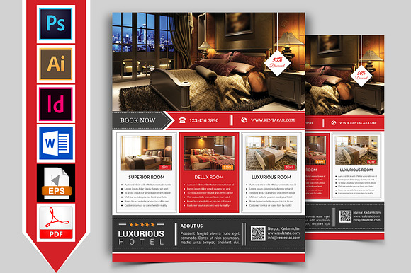 10 Hotel Flyers Bundle 90% OFF in Flyer Templates - product preview 4