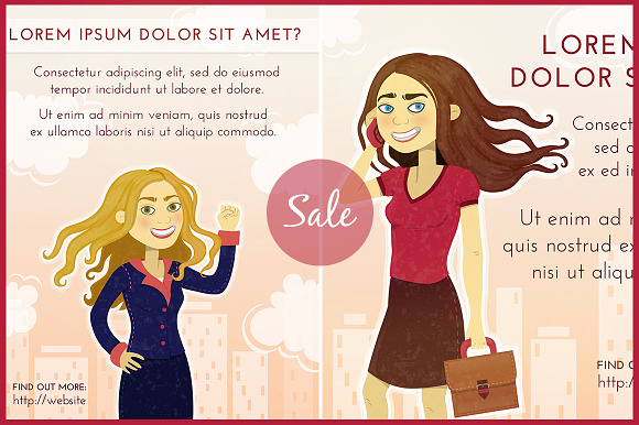Business Women Vector Illustrations in Illustrations - product preview 2
