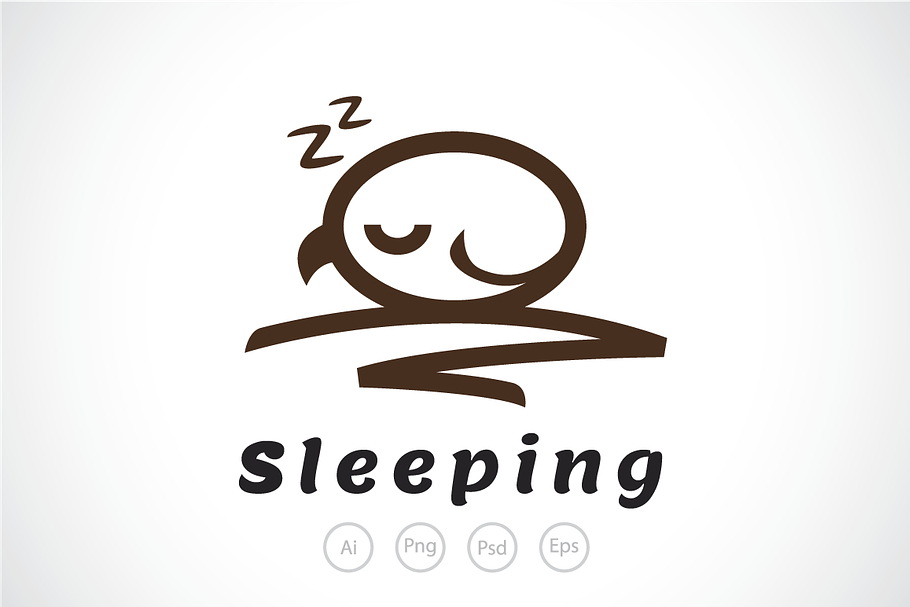 Sleeping Baby Owl Logo Template in Logo Templates - product preview 8
