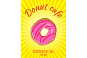Donut vector vintage banner, background