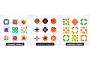 Set of abstract symmetric geometric icons