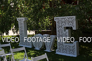 decoration for the wedding ceremony, a huge inscription Love