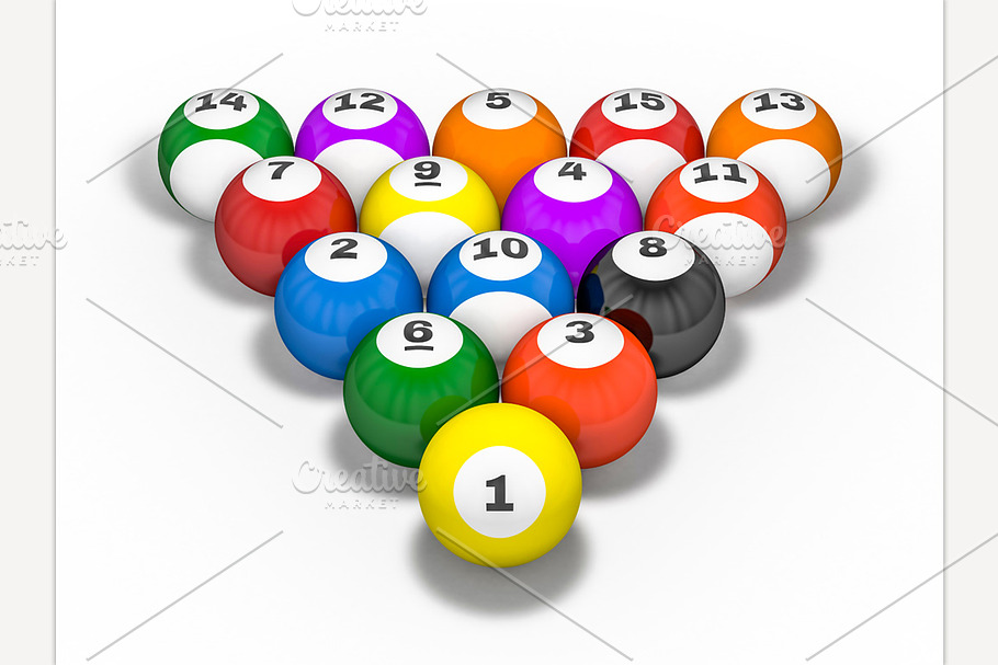 Pool billiard balls in Graphics - product preview 8