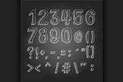 Numbers and symbols on chalkboard