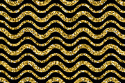 Gold sparkles glitter waves pattern