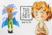 Marker Illustration about the boy
