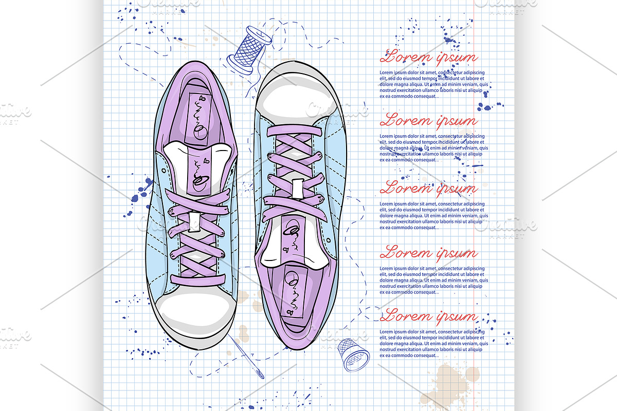 Fashion vector sketch womens shoes. in Illustrations - product preview 8