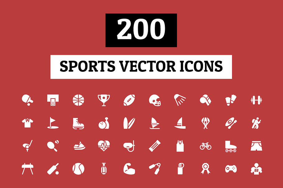 200 Sports Vector Icons
