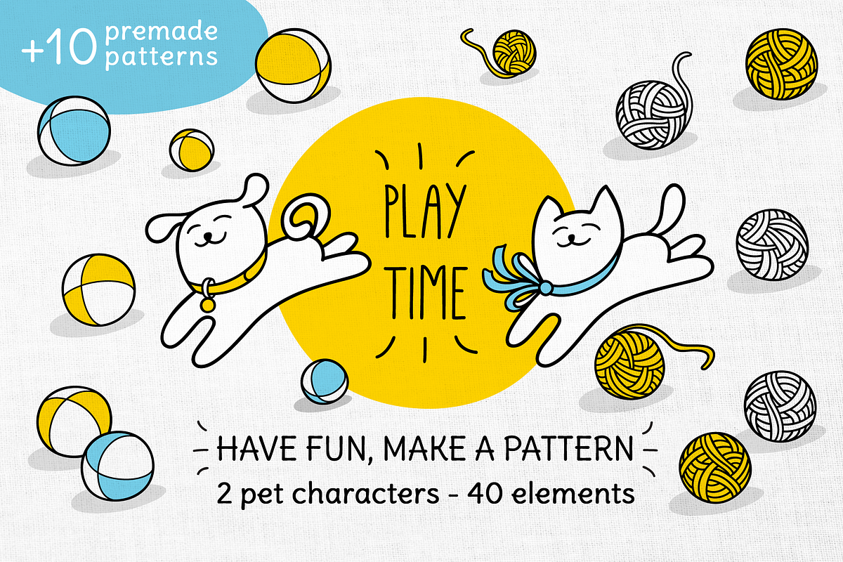 PLAY TIME | LITTLE CAT & DOG SET in Patterns - product preview 8
